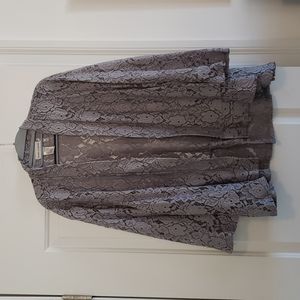 EUC 3x Jacket in Silver Floral Lace with Peplum from Drapers and Damons